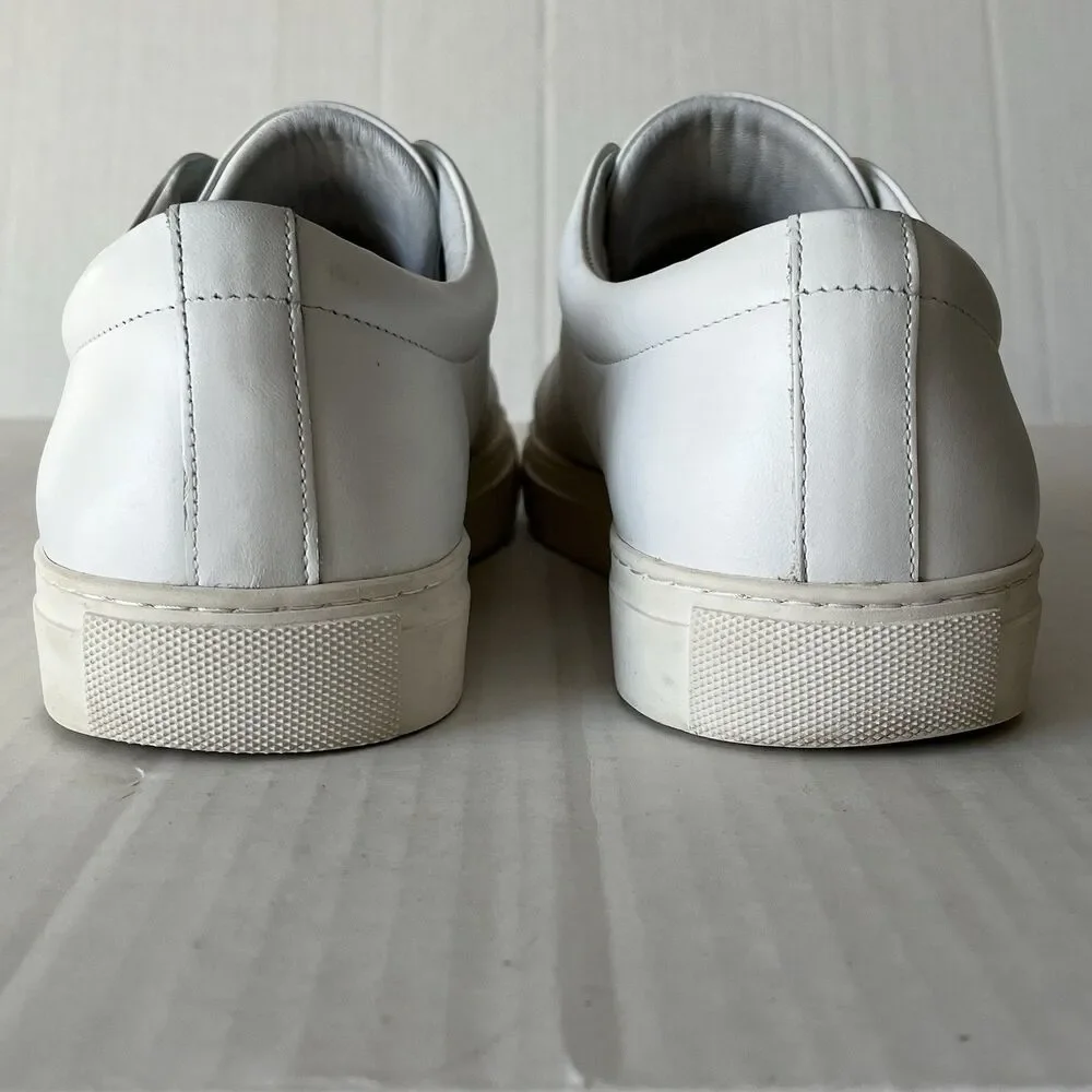 Wolf & Shepherd Glider Sneakers Casual White Italian Leather Shoes Mens Sz 11.5D